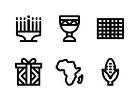 Simple Set of Kwanzaa Related Vector Line Icons