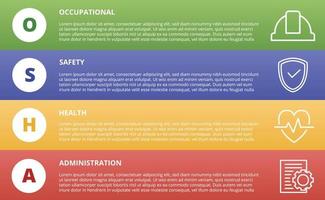 osha occupational safety health administration concept template for infographics with icon and vertical shape vector