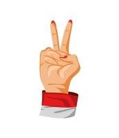 female hand in victory gesture vector