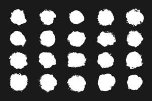 Conjunto de salpicaduras de grunge de tinta blanca abstracta vector