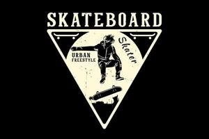 Skateboard urban freestyle silhouette design vector