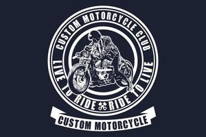 Custom motorcycle club silhouette design vector