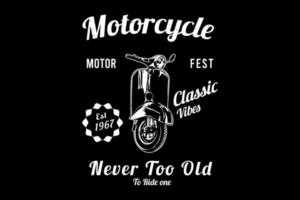 Motorcycle classic vibes silhouette design vector