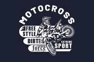 Motocross extreme sport freestyle silhouette design vector