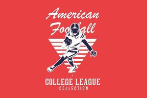 diseño de silueta de colección de liga universitaria de fútbol americano vector