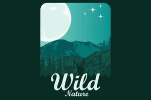 Wild nature silhouette design vector