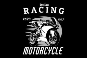 Italian racing motorcycle silhouette design vector