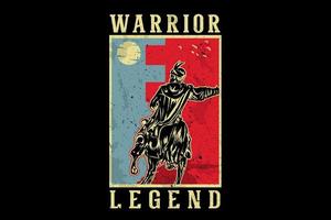 Warrior legend silhouette design vector