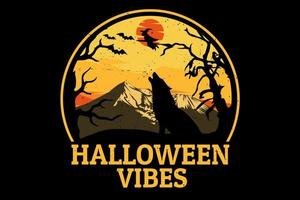 Halloween vibes silhouette design vector