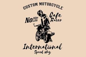 Cafe racer custom motorcycle silhouette design vector