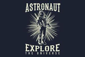 Astronaut explore the universe silhouette design
