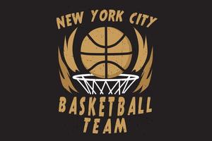 Basketball team silhouette tshirt design vector