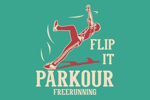 Parkour free running flip it design vector