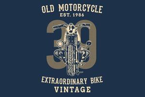 motocicleta antigua bicicleta extraordinaria diseño de silueta vintage vector