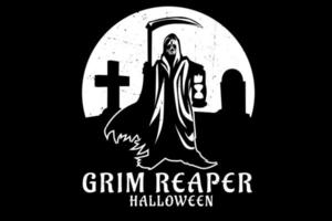 Grim reaper halloween silhouette design vector