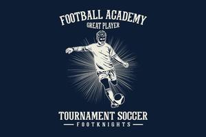 Football academy great player tournament soccer silhouette design vector