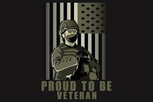 Proud to be veteran silhouette design vector