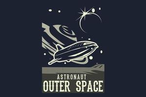 Astronaut outer space silhouette design vector