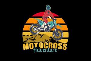 diseño de silueta de aventura de motocross vector