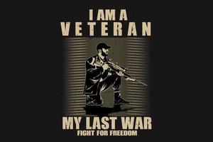 I am a veteran silhouette design vector