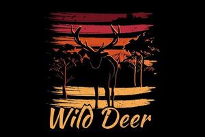 Wild deer silhouette design vector