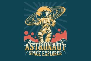 diseño de ilustración de astronauta explorador espacial vector