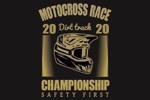 Motocross race helmet silhouette design vector