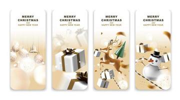 Merry Christmas and happy new year banner with decoration for christmas festival. vector