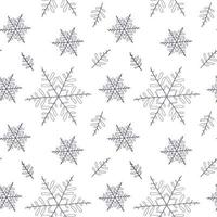 Seamless pattern of blue snowflakes vector