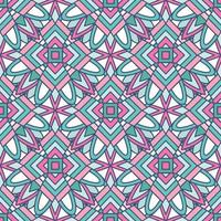 Abstract geometric design in pastel colors. Ethnic decorative art in pink, blue and gray. Indian style pattern. vector