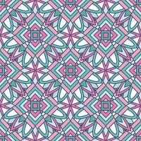 Abstract geometric design in pastel colors. Ethnic decorative art in pink, blue and gray. Indian style pattern. vector