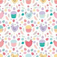 Easter seamless pattern. pattern with chickens vector