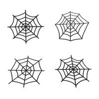 Set of spider web vector