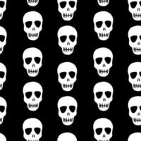 Black and white seamless pattern of skulls vector