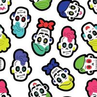 pattern with funny skulls. The pattern for the day of the dead vector