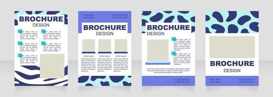 Zebra and tiger spots blue blank brochure layout design vector