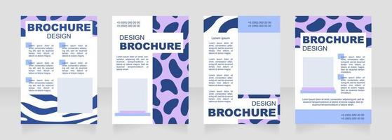 African animals blue blank brochure layout design vector