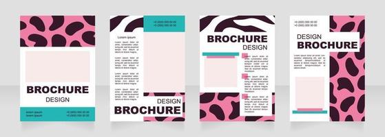 Wild animals blank brochure layout design vector