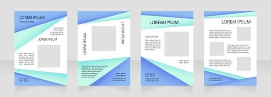 Blue geometric blank brochure layout design vector