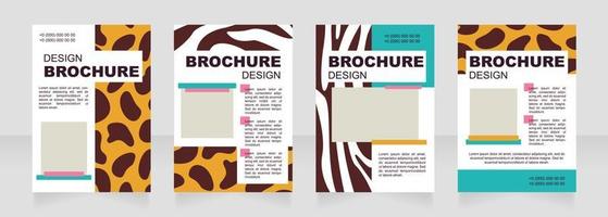 Leopard and zebra print blank brochure layout design vector