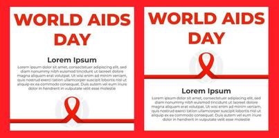 conjunto de publicaciones en las redes sociales del día mundial del sida. vector