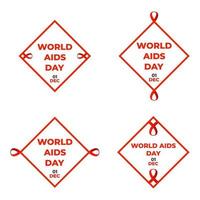 world aids day labels collection vector