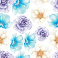 Beautiful watercolor floral seamless pattern vector