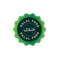 Halal food label product design template vector