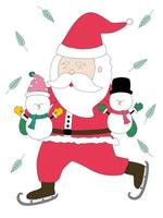 merry christmas with Santa Claus collection vector