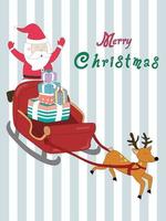 merry christmas with Santa Claus collection vector