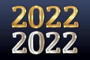 Set of metal numbers 2022 vector