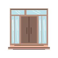 wood and glass door vector