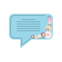 flowers in speech bubble vector