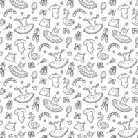 Seamless pattern for little ballerina with ballet accessories. Hand drawn tutu, pointes, ballet dress, swan, crown. vector